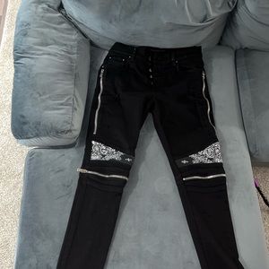 MIKE AMIRI MX2 BANDANA ZIPPER DENIMS